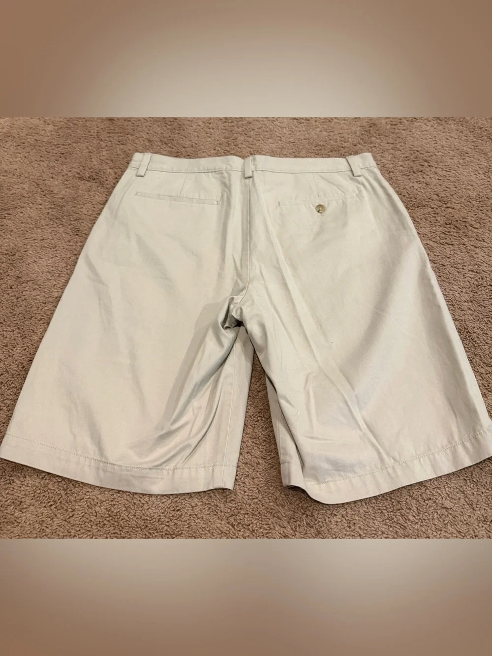 Banana Republic Cream Flat-Front Chino Shorts